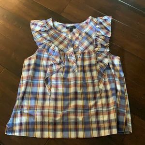 Plaid J Crew top